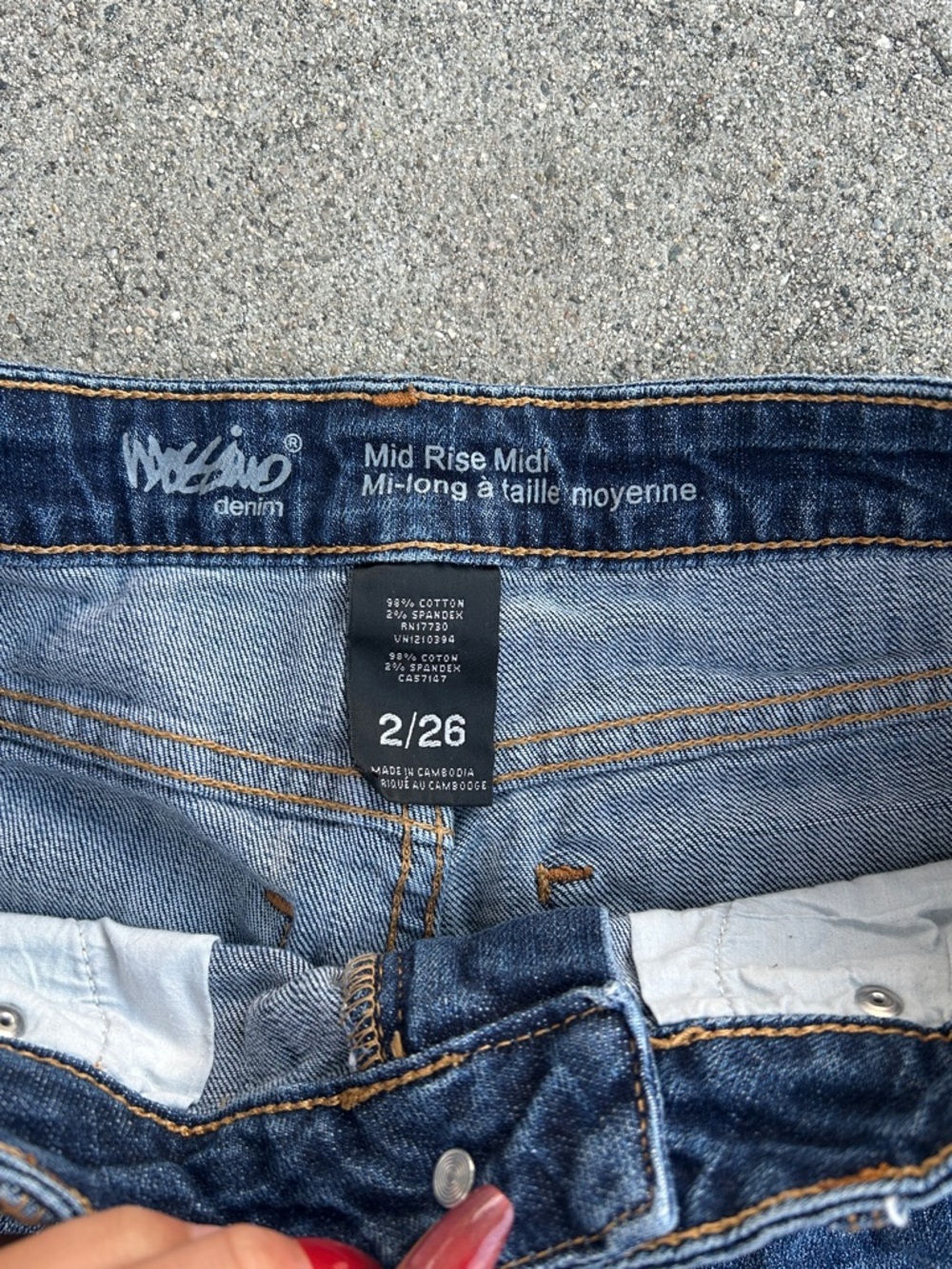 Mossimo Supply Co. Dark Blue Denim Cutoff Shorts - Picture 3 of 3